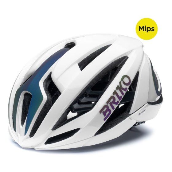 Casco Briko Quasar Mips Bianco Lucido Holographic